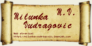 Milunka Vudragović vizit kartica